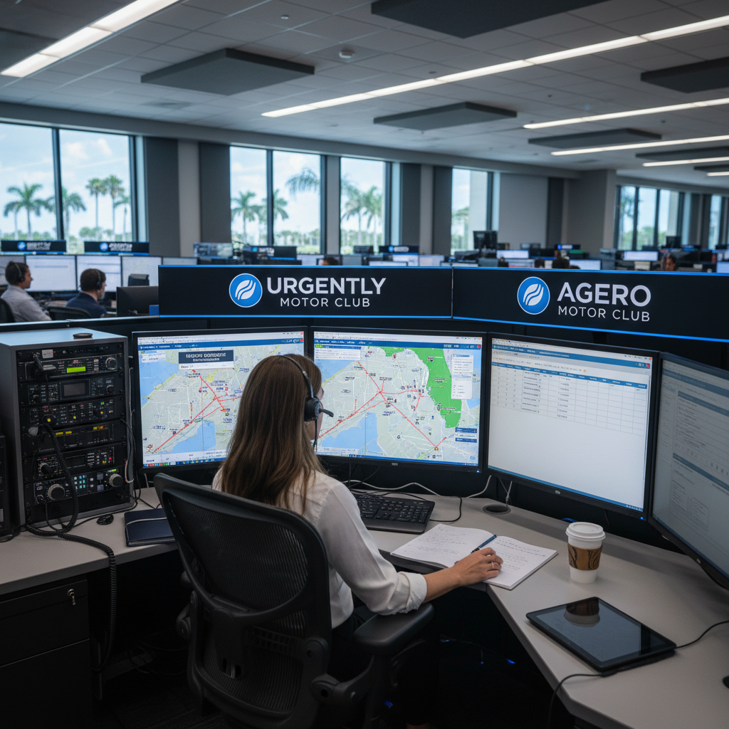 Motor club dispatch towing AAA Agero Urgently Orlando