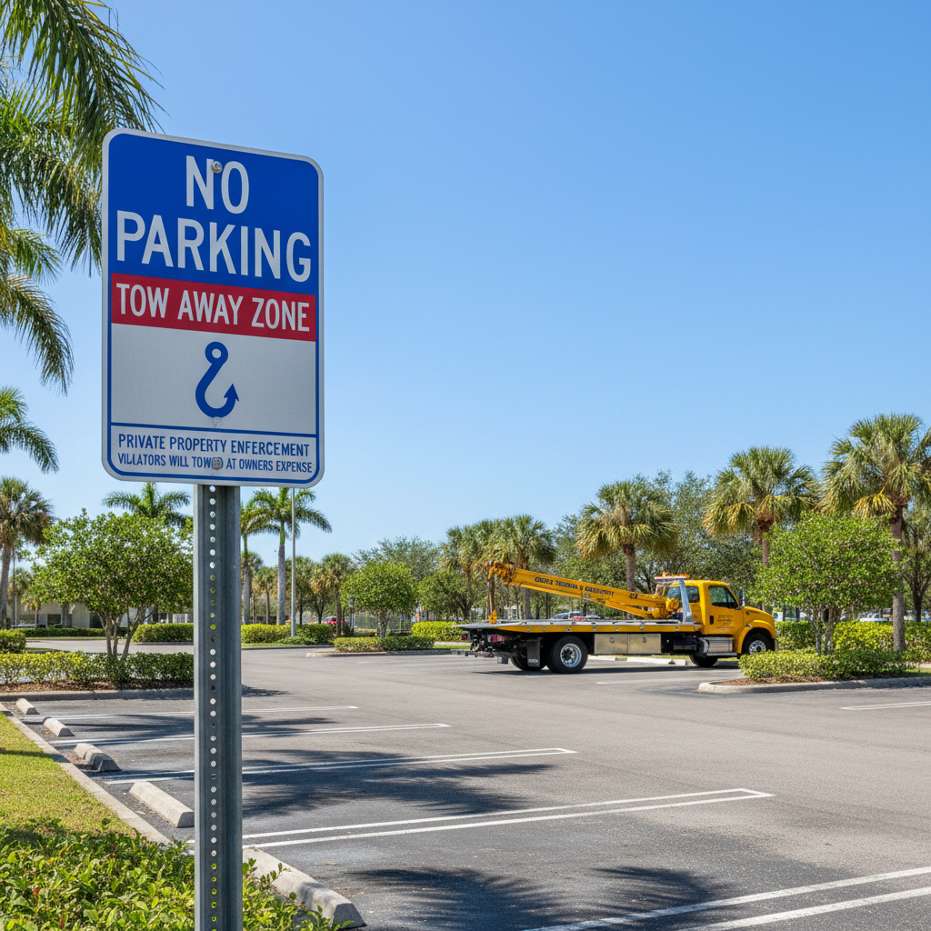 No parking tow away zone sign Orlando FL