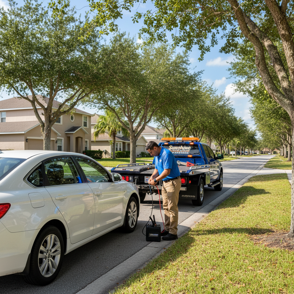 Roadside assistance flat tire change Seminole County